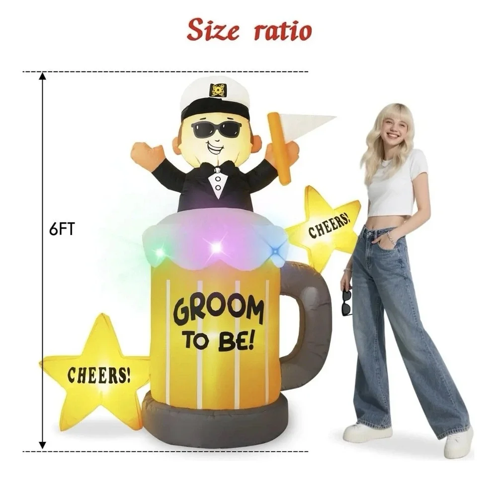 6FT Inflatable Bachelor (Groom) Party Beer Mug outdoor inflatable decoration